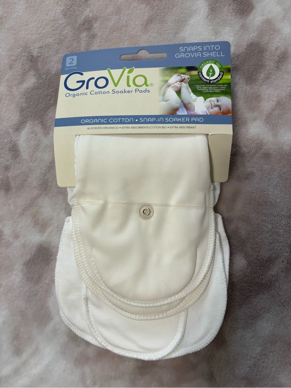 GroVia Organic Cotton Snap-In Soaker Pads - Blue